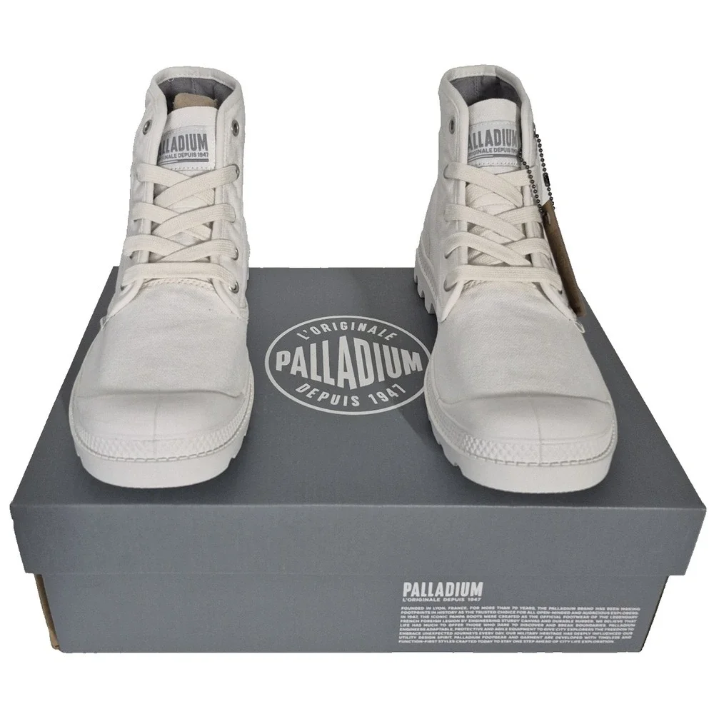 Palladium Boots Womens 7.5 Med Star White Pampa HI Top Lace‎ Up New in Box - Picture 2 of 9